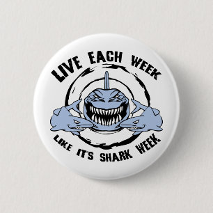 Shark Week 2 Inch Round Button