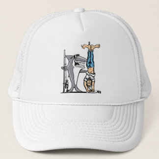Shark Week Humour -Shark has reeled in a man Trucker Hat