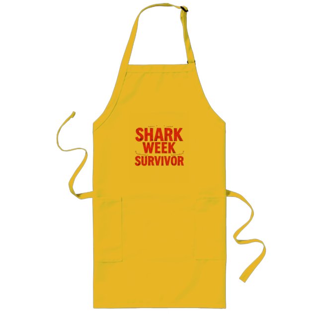 Shark Week Survivor Long Apron (Front)