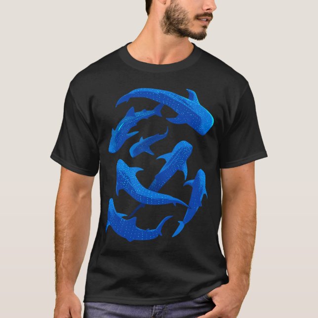 Shark Whale pattern T-Shirt (Front)