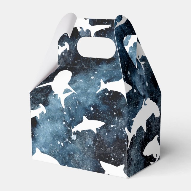 Shark white shadow on Dark galaxy Space Favor Box (Front Side)