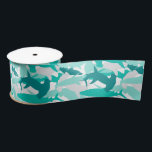 Shark White & Teal Camouflage Pattern Satin Ribbon<br><div class="desc">Add a "bite" of fun to your gift or craft with this cool (yet scary!) shark camouflage pattern satin ribbon. The white,  gray and teal colouring gives it a fun and fresh underwater feel. Matching items can be found in our 'A Bite of Summer Fun' collection.</div>