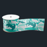 Shark White & Teal Camouflage Pattern Satin Ribbon<br><div class="desc">Add a "bite" of fun to your gift or craft with this cool (yet scary!) shark camouflage pattern satin ribbon. The white,  gray and teal colouring gives it a fun and fresh underwater feel. Matching items can be found in our 'A Bite of Summer Fun' collection.</div>