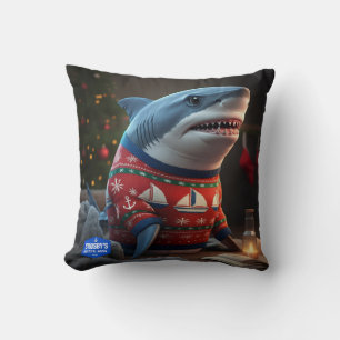 Shark Wildlife Christmas Throw Pillow