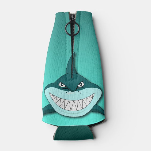 Shark with gradient background bottle cooler (Back)