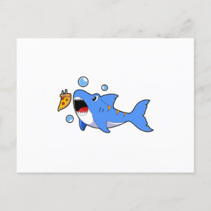 Shark with Pizza as Bait Postcard