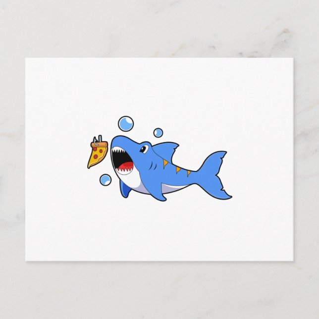 Shark with Pizza as Bait Postcard (Front)