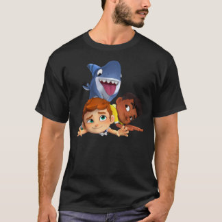 sharkdog three character Sticker T-Shirt