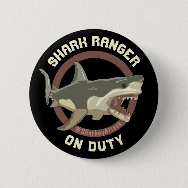 Sharkey d'Shark "Sharkey Attack" Wearable Button (Front)