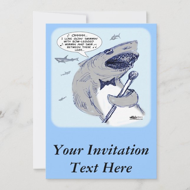 Sharkey Finatra Swimmin' Invitation (Front)