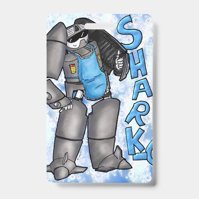 Sharko does dishes! badge (Front)