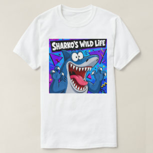 SHARKO'S WILD LIFE Retro 90s Cartoon Shark T-Shirt