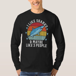 Sharks And 3 People Outdoor Fishing Travelling Oce T-Shirt