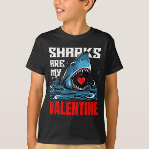 Sharks Are My Valentine Funny Vintage Shark Lovers T-Shirt