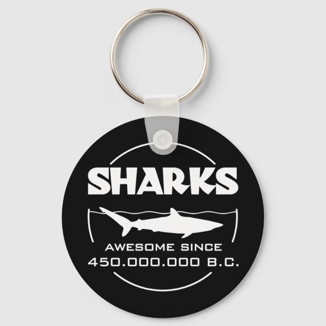 Sharks Awesome Since 450.000.000 B.C. Keychain (Front)