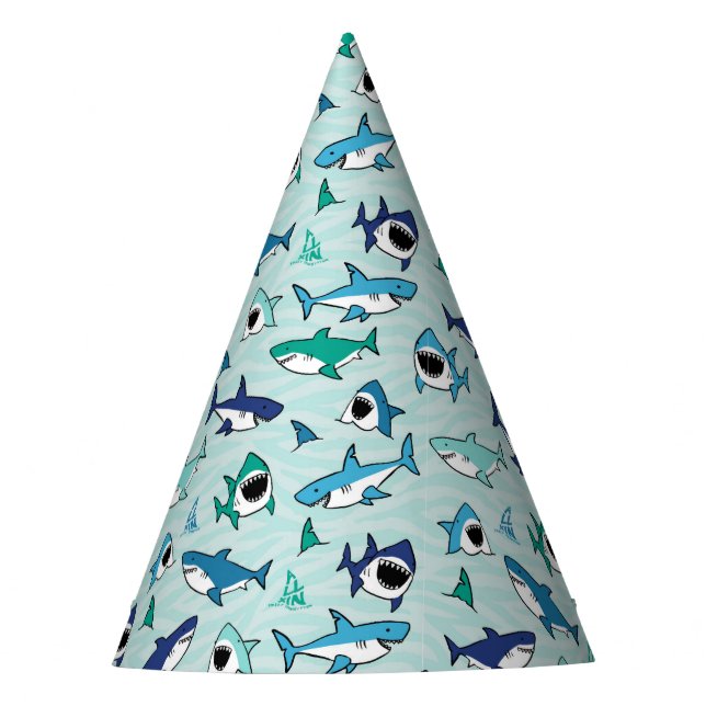 Sharks Birthday Party Blue Hat (Front)