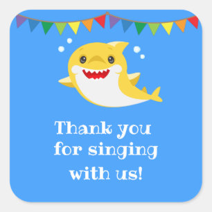 Sharks Blue Ocean Birthday Favor Tags