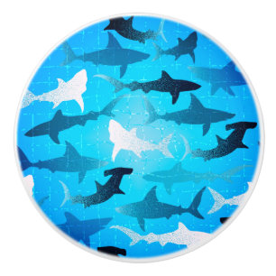 sharks! - ceramic knob