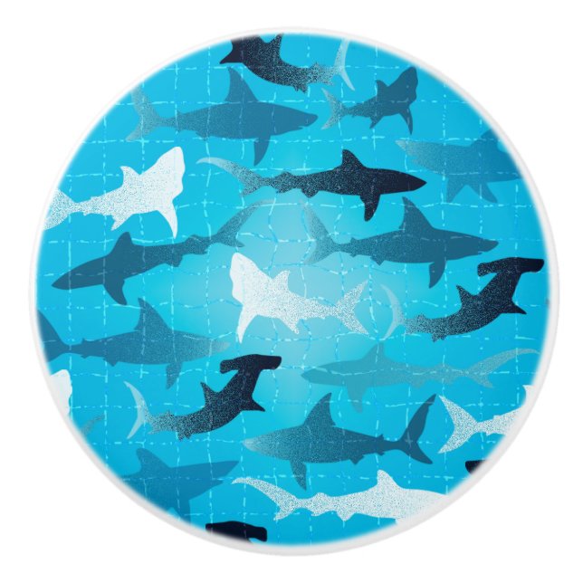 sharks! ceramic knob (Front)