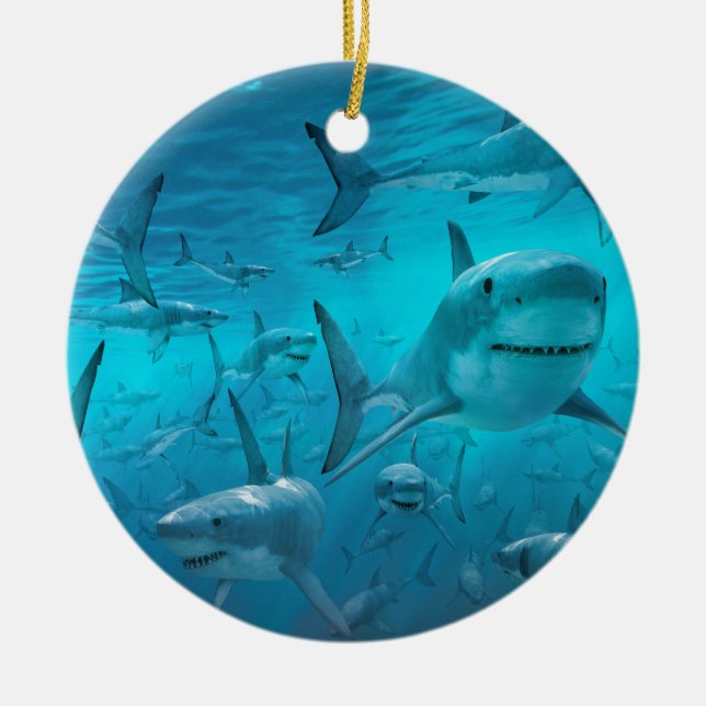 Sharks Ceramic Ornament (Front)