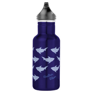 Sharks Cute Kids Water Bottle with Name