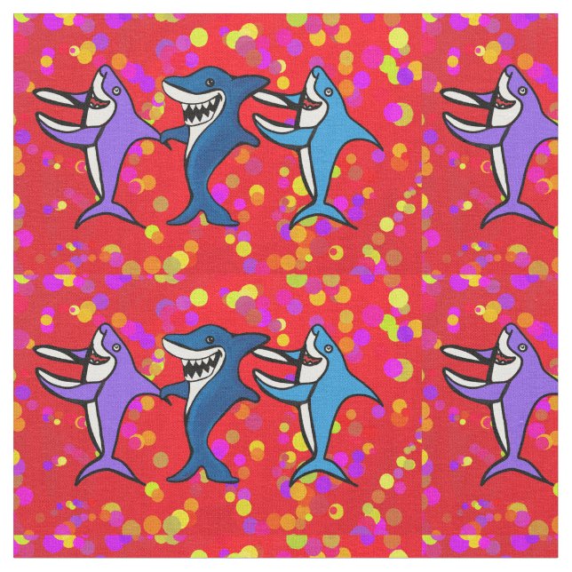 SHARKS DANCING FABRIC (Close Up)