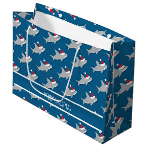 Sharks de Noël mignonne grand sac cadeau
