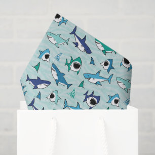 Sharks Decoupage Paper, Ocean Predator Tissue Paper