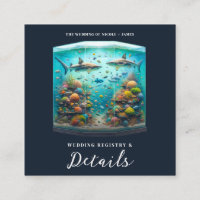 Sharks & Fish Aquatic Watercolor Aquarium Wedding