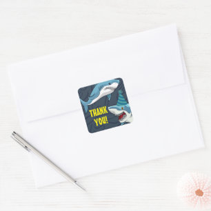 Sharks in Disguise Child Birthday Square Sticker