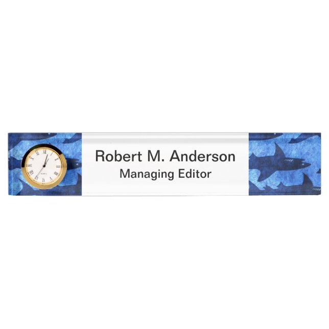 Sharks in the Deep Blue Sea Nameplate (Front)