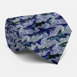 Sharks in the Deep Blue Sea Pattern Tie
