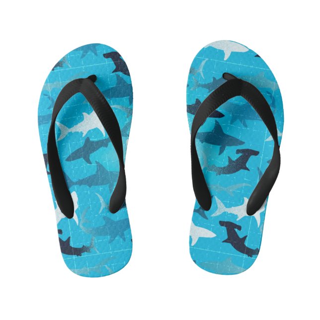 sharks! kid's flip flops (Footbed)