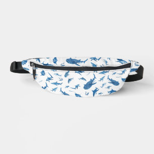 Sharks & Manta Rays|Ocean Art Design Fanny Pack