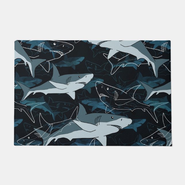 Sharks, marine,sea, fish, predator, animal, jaws,  doormat (Front)