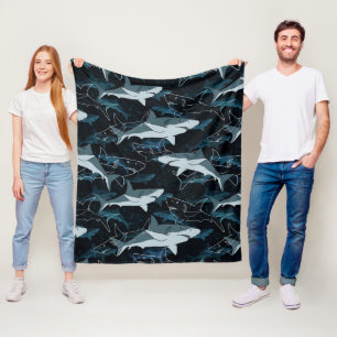 Sharks, marine,sea, fish, predator, animal, jaws,  fleece blanket