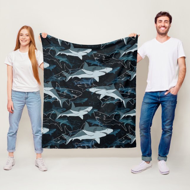 Sharks, marine,sea, fish, predator, animal, jaws,  fleece blanket (In Situ)