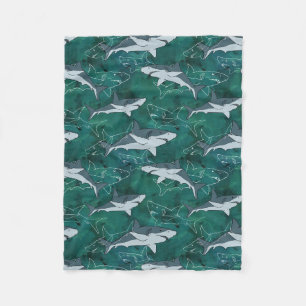 Sharks, marine,sea, fish, predator, animal, jaws fleece blanket
