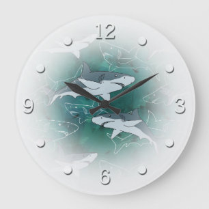 Sharks, marine,sea, fish, predator, animal, jaws, large clock