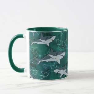 Sharks, marine,sea, fish, predator, animal, jaws, mug