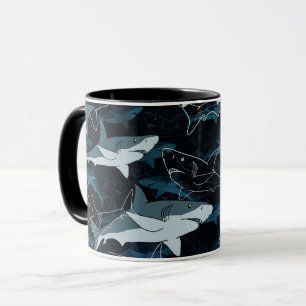 Sharks, marine,sea, fish, predator, animal, jaws, mug