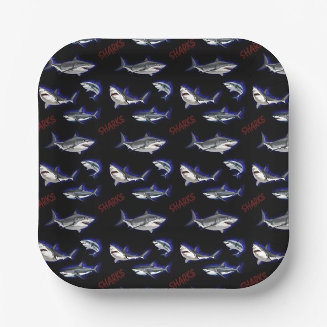Sharks Paper Plate (Front)