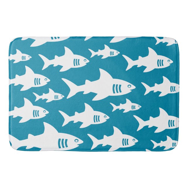 sharks pattern design  bath mat (Front)