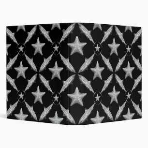 Sharks Starfish Ocean Life Nautical Coastal Black Binder