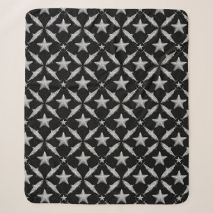 Sharks Starfish Ocean Life Nautical Coastal Black Sherpa Blanket