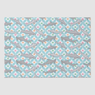 Sharks Swimming the Mid Century Current Tissue Paper