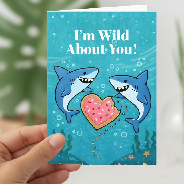 Sharks With Heart lovely Valentine Holiday Card (Creator Uploaded)