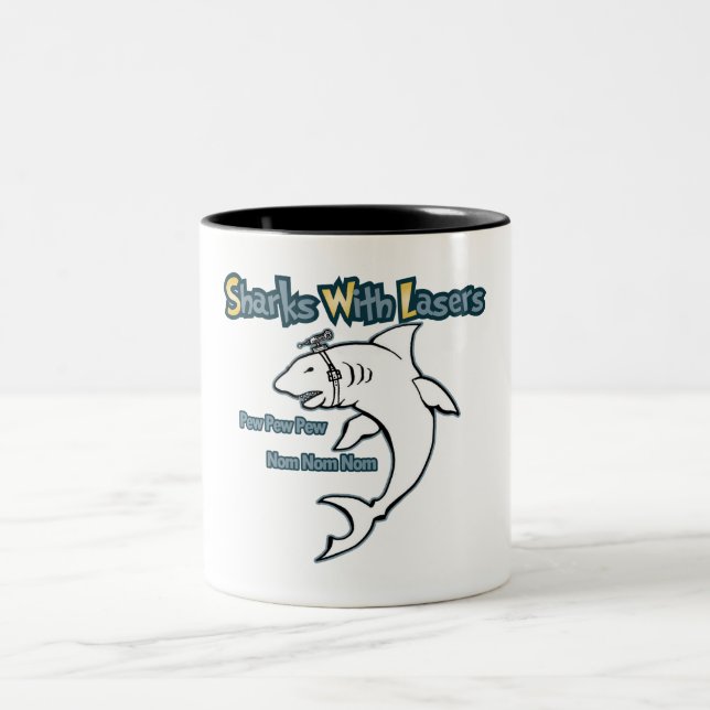 Sharks With Lasers Two-Tone Coffee Mug (Center)