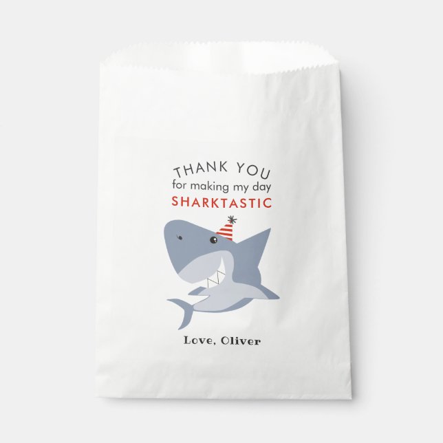 Sharktastic Birthday Thank You Favour Bag (Front)