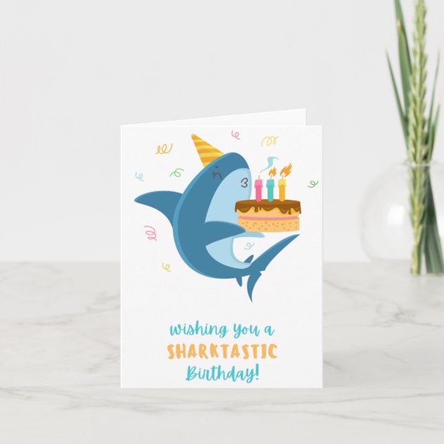 Sharktastic Puns Birthday Card (Front)